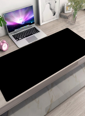黑色鼠标垫超大号支持定制设计电脑桌垫加厚锁边彩色纯黑色写字垫