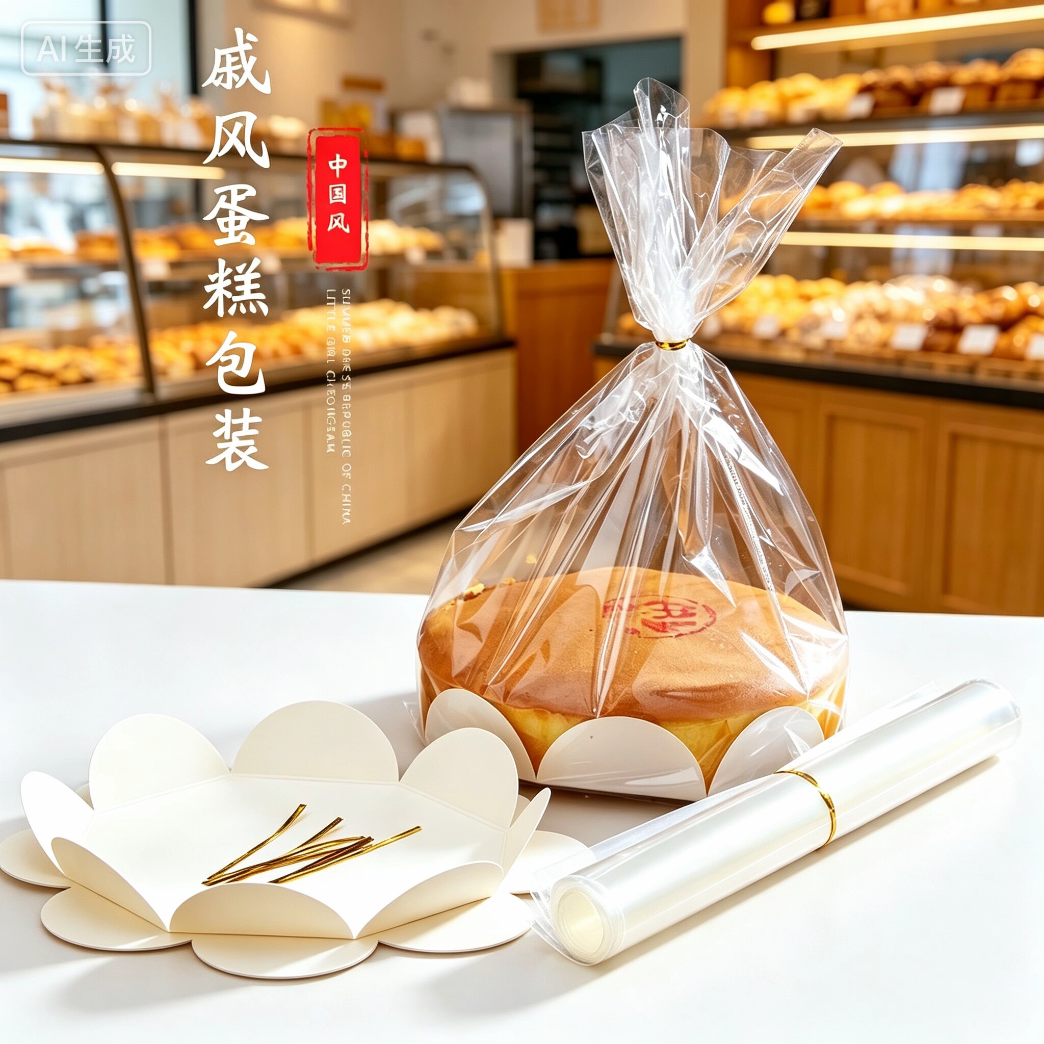 戚风蛋糕包装袋6寸8寸纸杯蛋糕胚包装袋吐司面包袋透明西点袋包邮