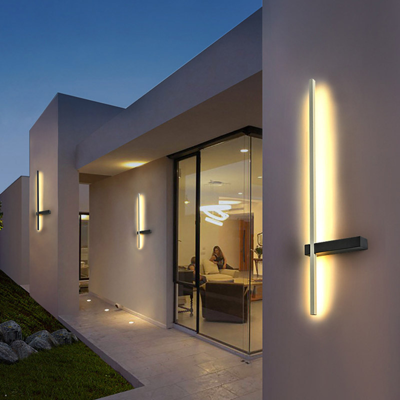 户外防水壁灯庭院灯外墙装饰格栅背景墙壁灯别墅门厅大门长条壁灯