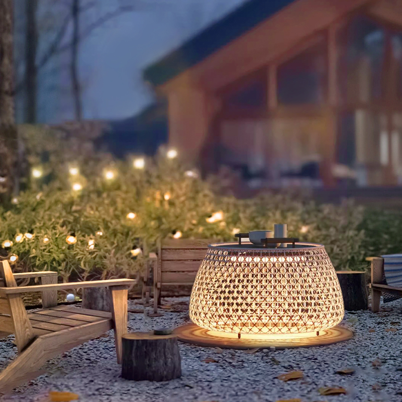 户外太阳能灯充电庭院藤编景观灯