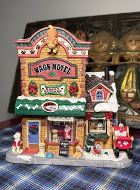 南麓市集美国lemax复古小熊玩具城陶瓷城堡别墅vintage发光小房子