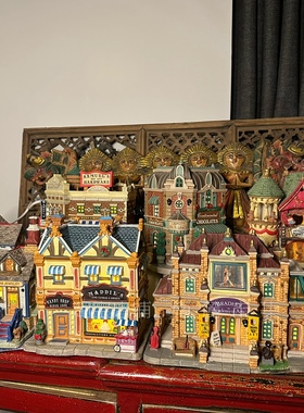 南麓市集出口欧美Lemax建筑陶瓷发光荷兰小屋复古vintage小众装饰