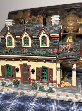 南麓市集美国Lemax复古陶瓷田园乡村花园小屋别墅建筑发光摆件