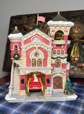 南麓市集Lemax复古斑点狗陶瓷乡村田园花园小屋别墅咖啡店软装