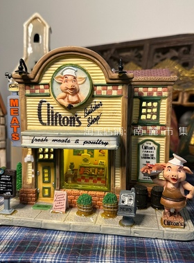 南麓市集美国Lemax陶瓷小猪发光房子屋别墅建筑复古房子创意摆件