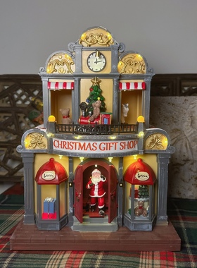 Costco同款圣诞老人驯鹿lemax胡桃夹子玩具电动城堡屋豪音乐盒