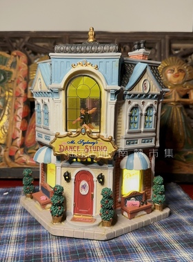 南麓市集美国Lemax复古舞蹈工作室小屋别墅建筑摆件发光烛台