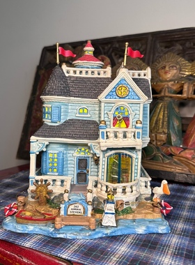 Lemax中古复古美式渔屋陶瓷小屋别墅地中海建筑咖啡店小众软装