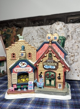 lemax复古美式小马驹玩具城堡主题陶瓷房子装饰发光中古玩具