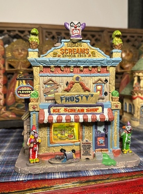 南麓市集出口美国Lemax陶瓷小屋别墅建筑复古万圣节烛台房子摆件