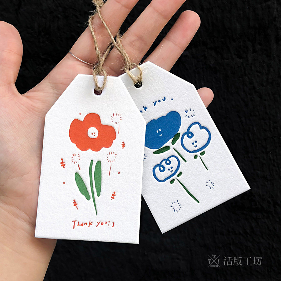 letterpress凸版凹印吊牌凹印棉纸凹印个性吊牌活版印刷定制定做