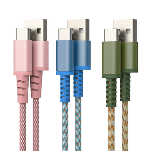 星系源适用苹果华为安卓USB口老人机充电线typec数据线Lighting数据线Mirco数据线充电线组合两条装一米2.4A