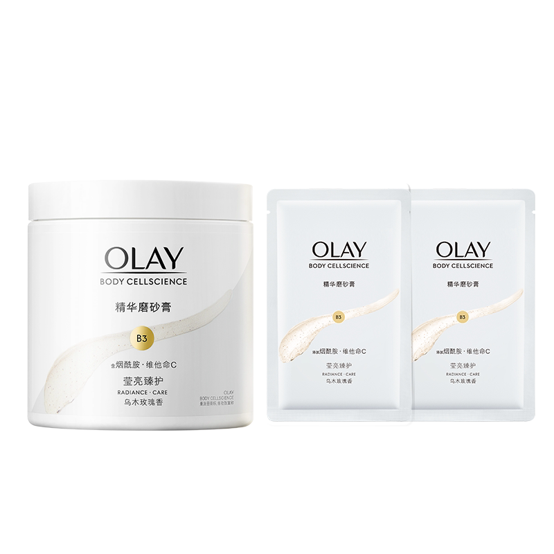 OLAY超亮身体磨砂膏去角质全身手部沐浴乌木玫瑰香 超香实拍商品图