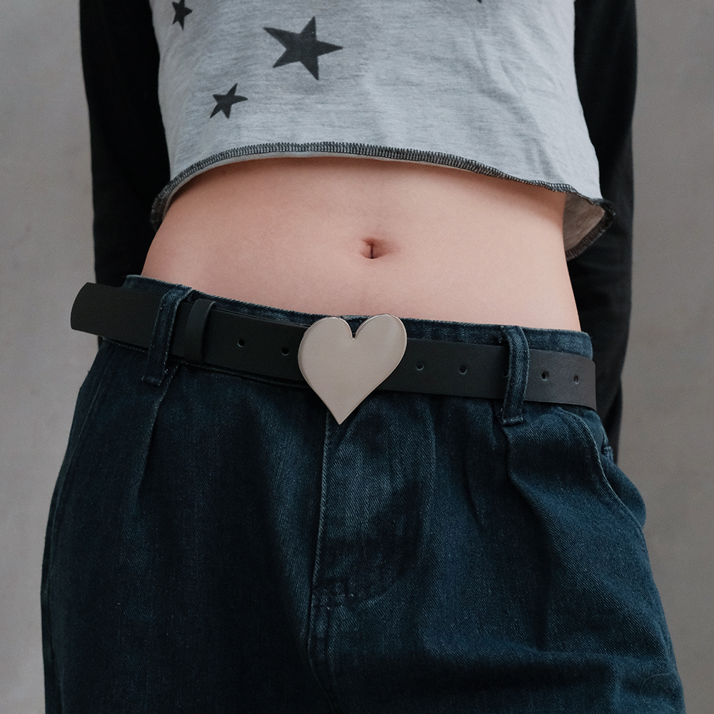 Darkblue女爱心金属休闲皮带