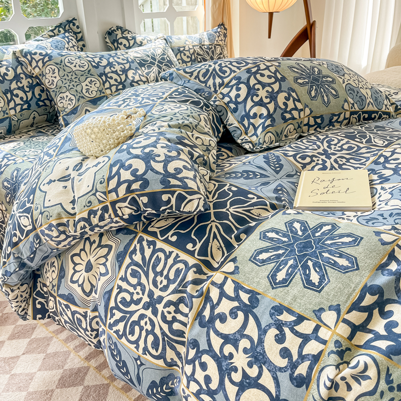 冬季加厚磨毛被套四件套