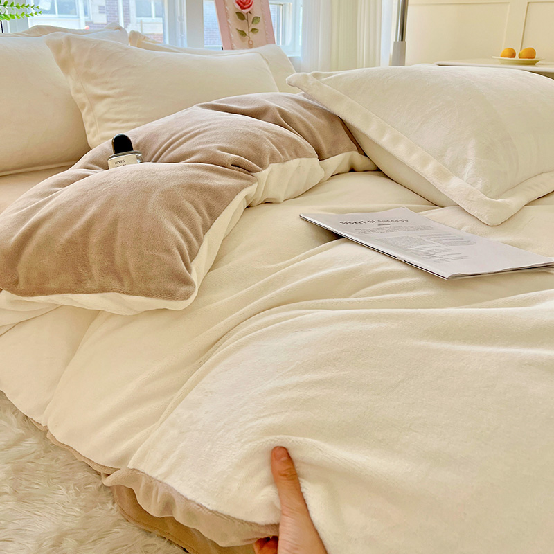 加厚保暖牛奶绒被套抗静电