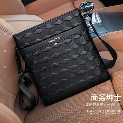 英皇保罗真皮斜挎包男款单肩包男士包包2025新款轻便通勤小背包潮