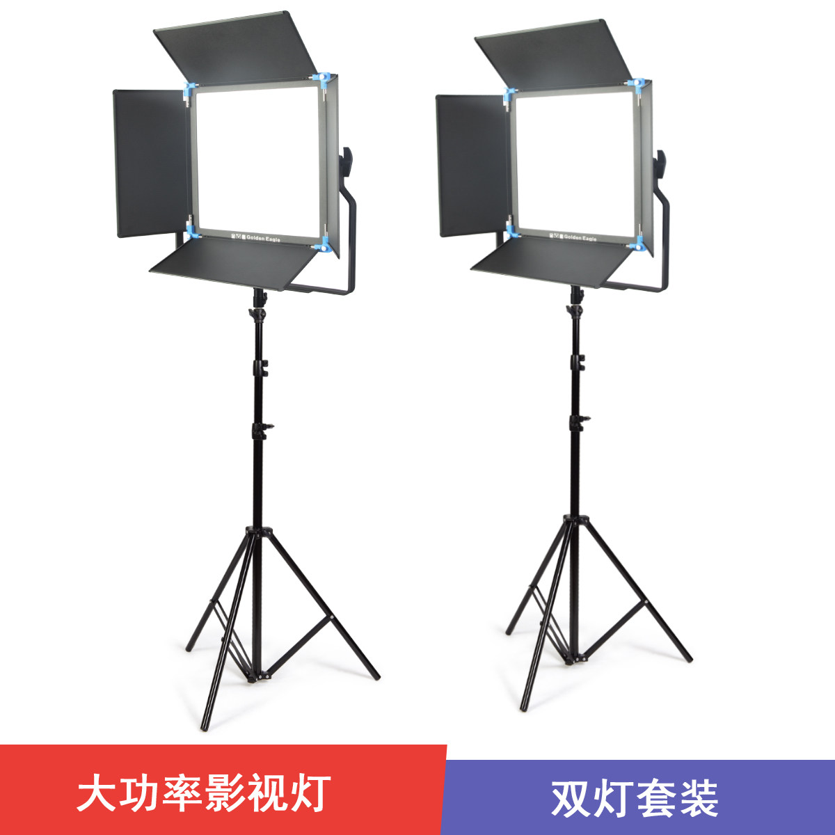 金鹰v100双灯套装led100w影室灯常亮灯补光灯柔光灯平板灯演播室