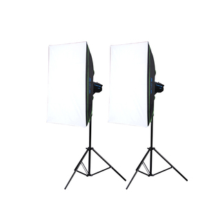 600W 包邮 灯架 120柔光箱 金鹰600E影视闪光灯双灯套装