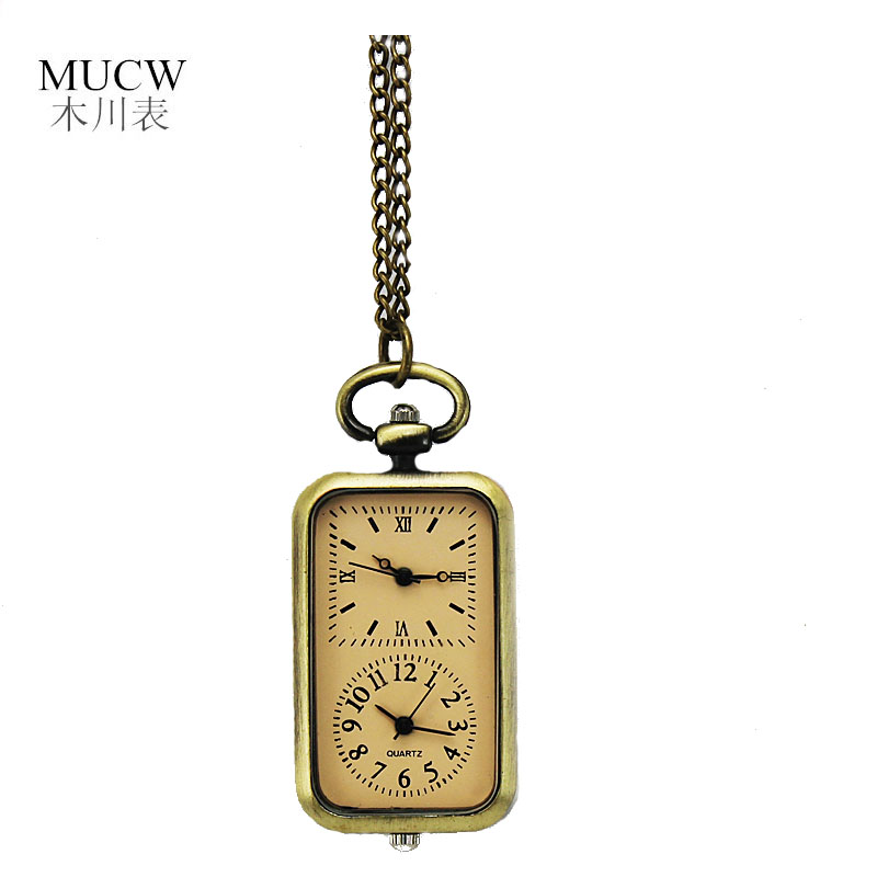 学生男女儿童机械复古翻盖石英怀表项链定制照片吊坠古典罗马镂空