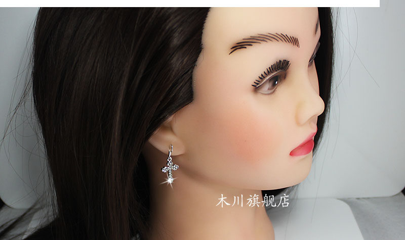 새로운 크로스 라인 석 패션 인기 여성 귀 보석 여자 귀걸이 여성 보석 귀걸이의 한국어 버전