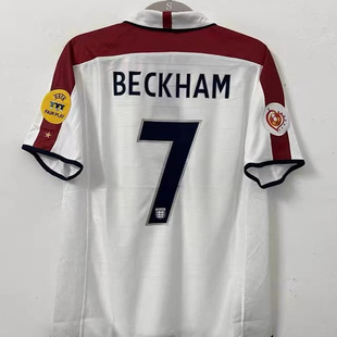 2004年英格兰主场7号贝克汉姆10号欧文长短袖复古足UETEEY球衣服
