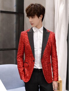 外贸 西服外套男士休闲西装修身夜店宴会主持演出服107-5900-P165图片
