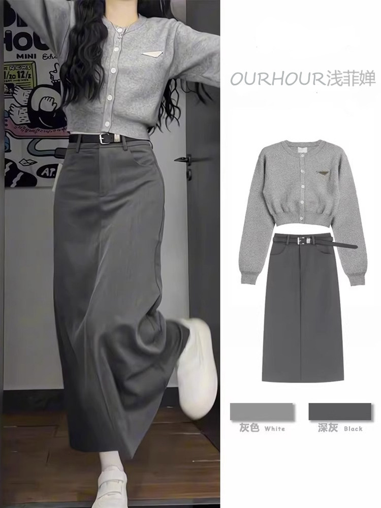 秋装搭配一整套小个子毛衣高级感两件套2025新款网红爆款套装裙,女装/女士精品,时尚套装,淘宝优惠券,粉丝福利购,淘宝优惠卷