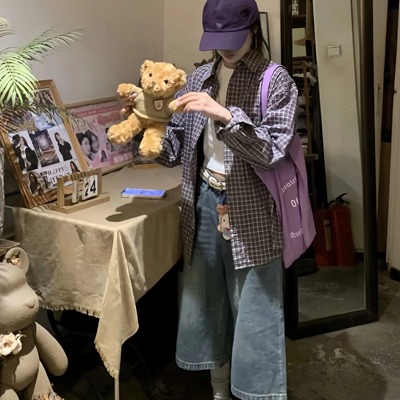 牛仔阔腿七分裤盐系轻熟两件套