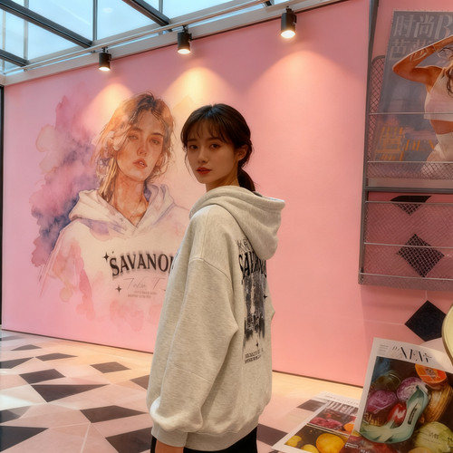 品牌加绒加厚卫衣女秋冬独特