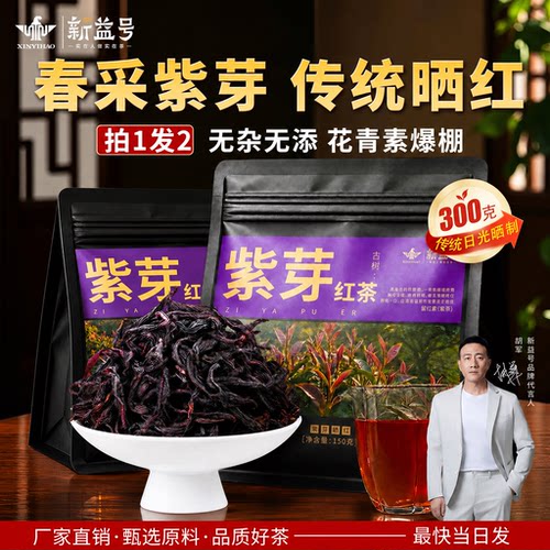 新益号云南古树紫芽滇红茶官方旗舰店普洱熟茶特一级散茶叶口粮茶