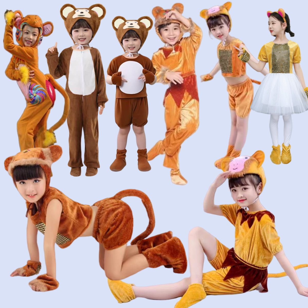 儿童小猴子表演服幼儿猴子捞月演出服大王来巡山小猴卡通造型服装
