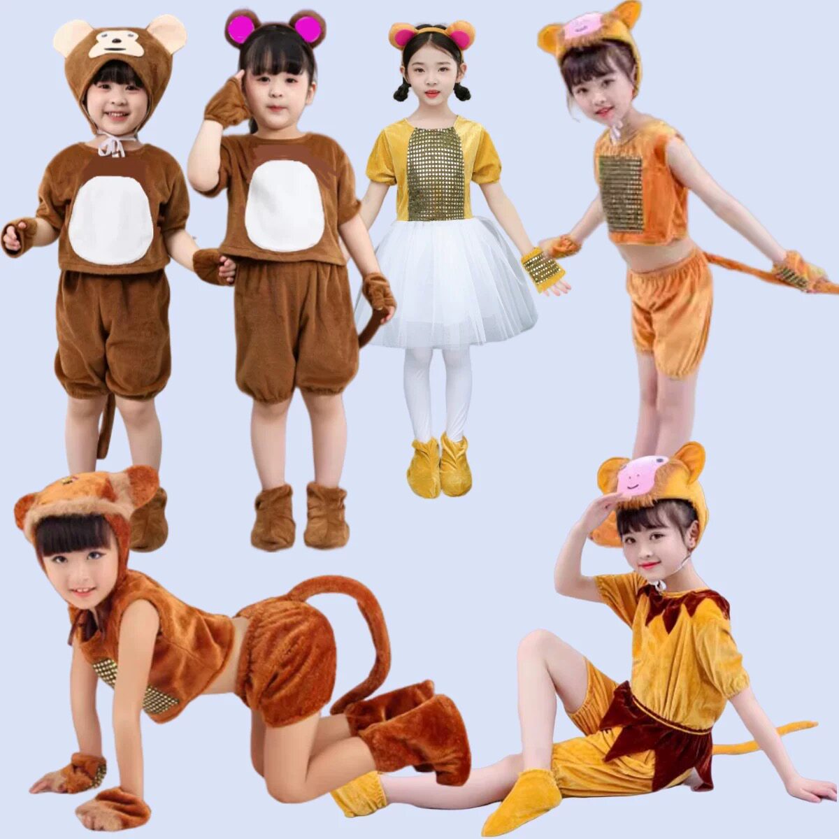 儿童小猴子表演服幼儿猴子捞月演出服大王来巡山小猴卡通造型服装