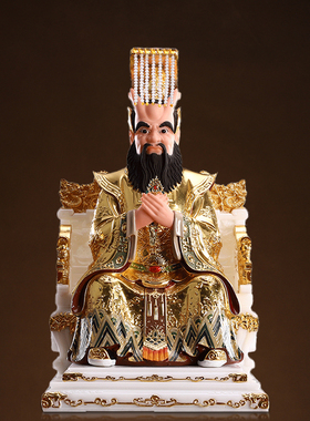 神像龙王爷客厅摆件汉白玉