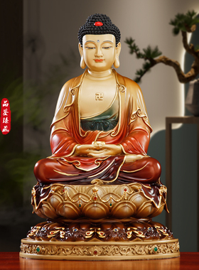 纯铜释迦牟尼佛像供奉三宝佛铜像