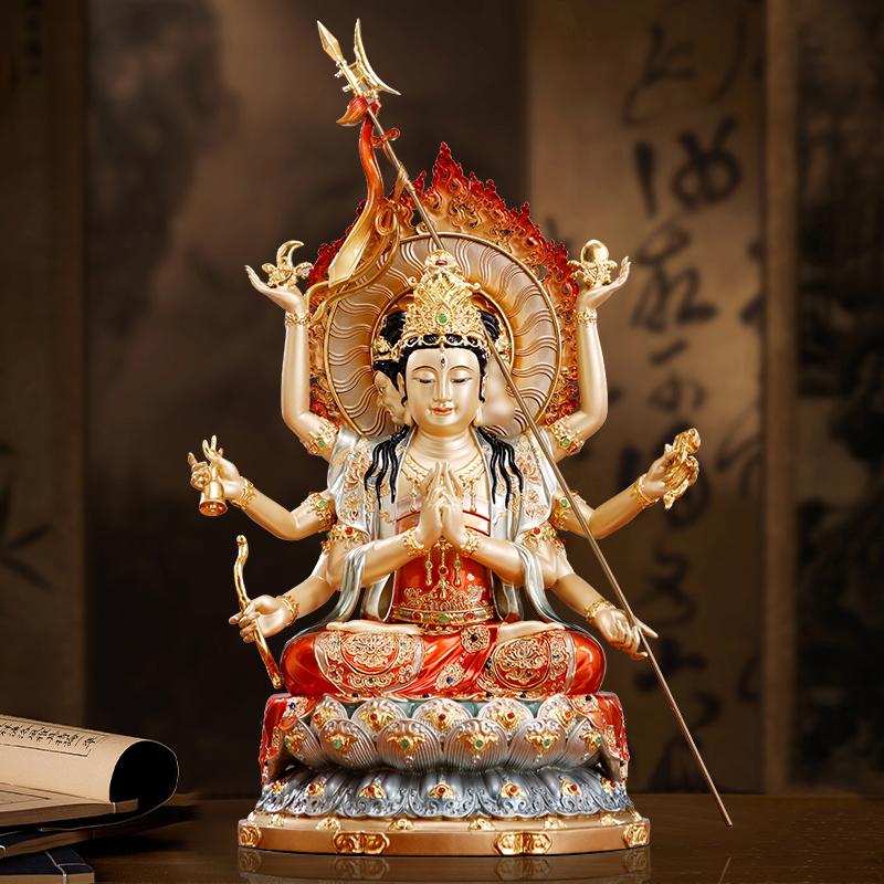 纯铜彩绘中天梵气斗母元君神像