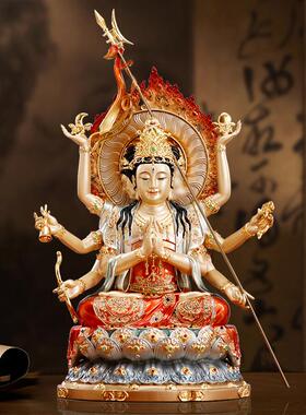 纯铜彩绘中天梵气斗母元君神像