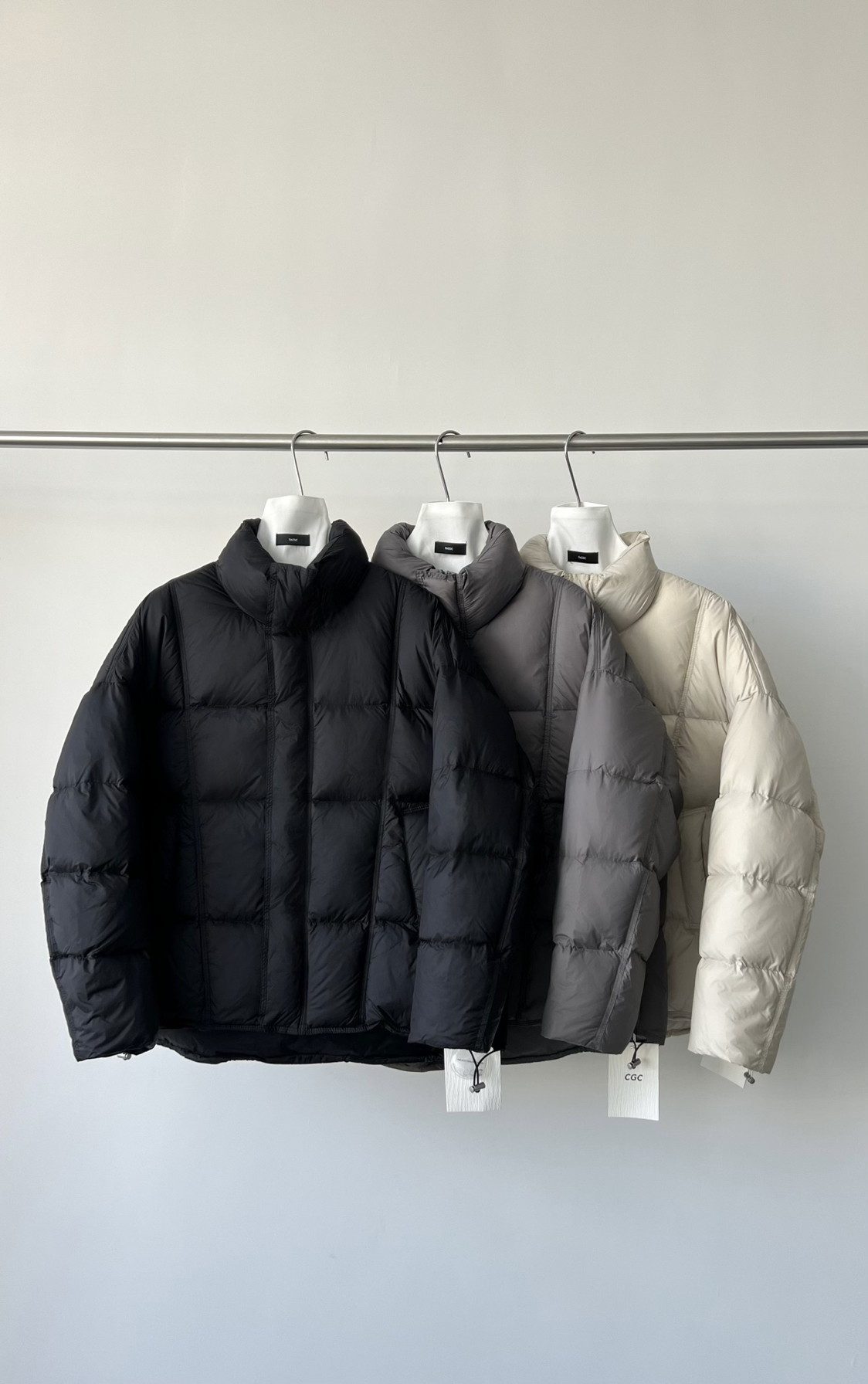 REREBO立领辑格纯色90白鸭绒羽绒服宽松男面包服潮男宽松冬季保暖