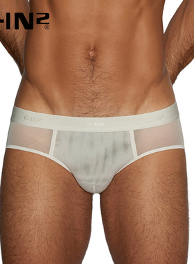 C-IN2新品男士内裤弹力透气网纱透明U凸低腰性感三角裤5713FA