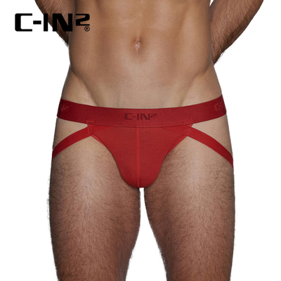 C-IN2夏季新品男士丁字裤轻薄小网眼露臀U凸性感低腰双丁4626PB