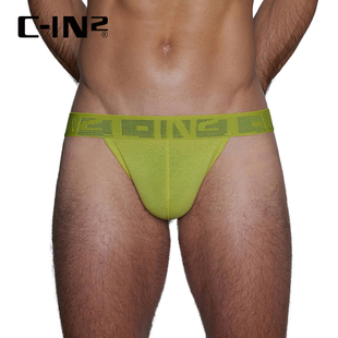 C-IN2男丁字裤棉质运动吸汗露臀U凸低腰性感单丁裤1902TY