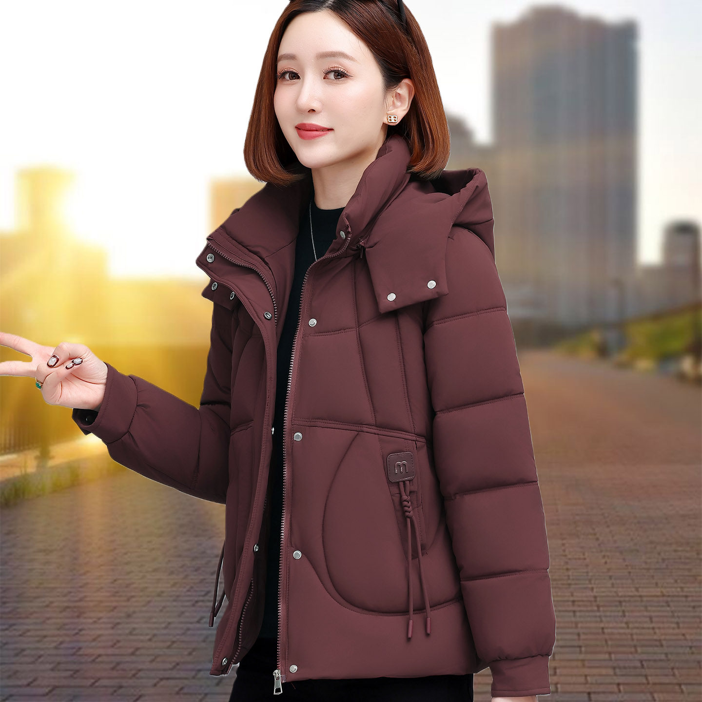 羽绒棉服女短款冬季面包服2026新款棉衣保暖女士棉袄妈妈冬装外套