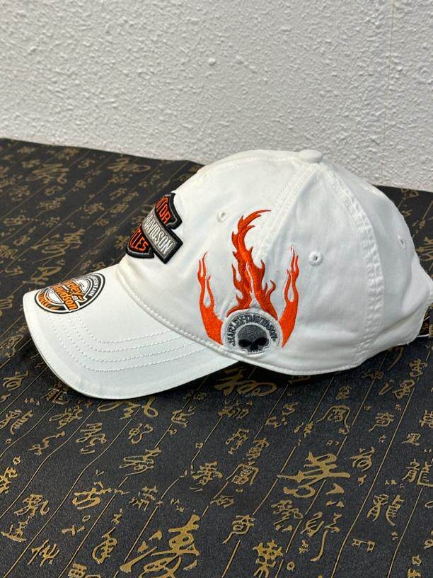 哈雷系列之火焰骷髅软顶棒球帽男女同款时尚潮流前线休闲鸭舌帽