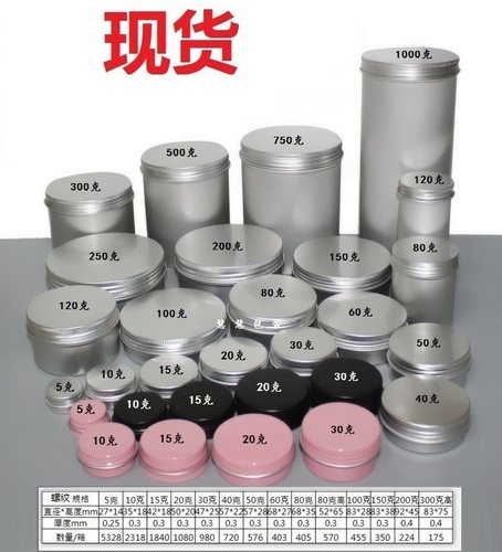 5克至圆形螺纹紫云膏分装盒铝罐