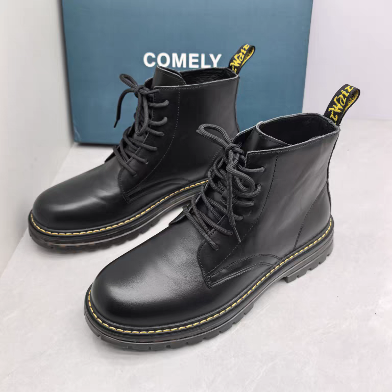 comedy/康莉撤柜断码秋季真皮圆头平底男士休闲马丁靴时尚男短靴
