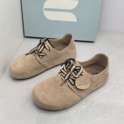 Comely康莉断码撤柜秋季松糕厚底伯肯鞋牛皮休闲舒适一脚蹬女单鞋