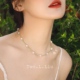 Two.L.Liu绿色珍珠项链女ins个性 小清新锁骨链2025新款 夏日闺蜜礼