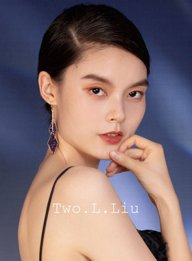 Two.L.Liu暗涌系列高级感几何耳环女手工串珠编织港风复古耳夹