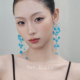 Two.L.Liu银河印象系列原创蓝色流苏耳饰女超闪水晶高级轻奢耳环