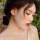 Two.L.Liu 夏日耳环女三色球吊坠春天出游度假百搭显脸瘦耳针耳夹